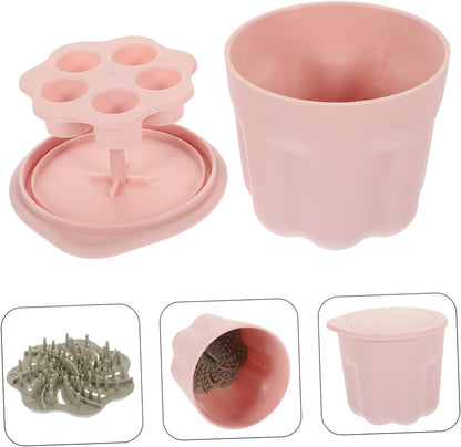 Brush cleaning cup with textured surface