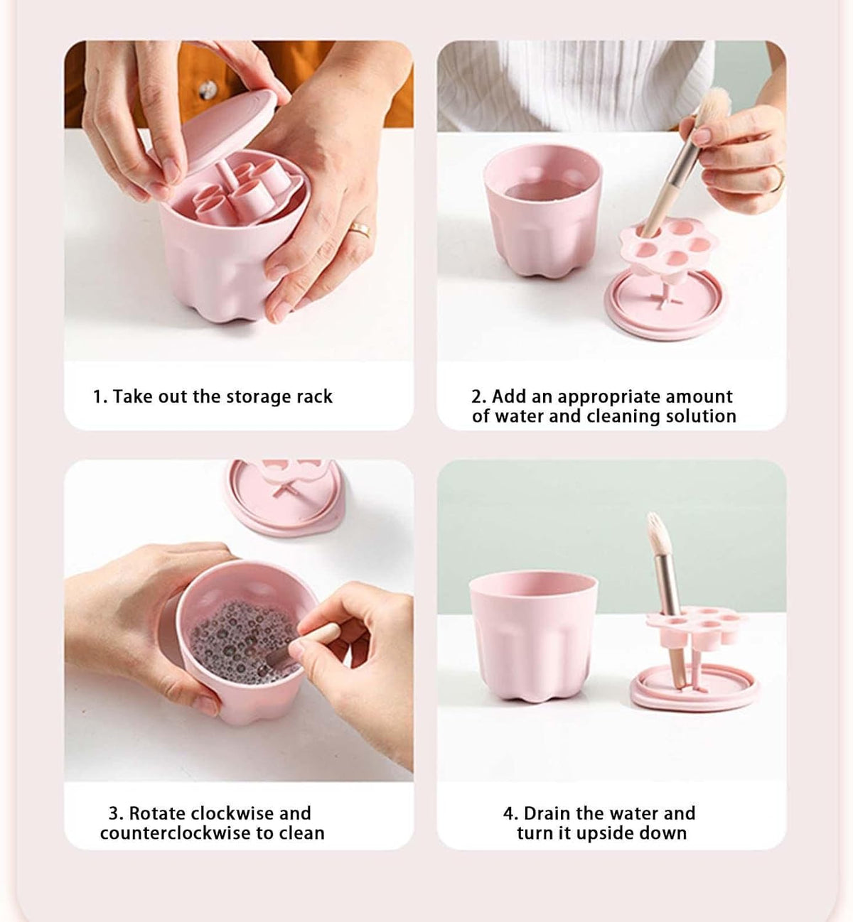 Makeup brush cleaning cup with washing board