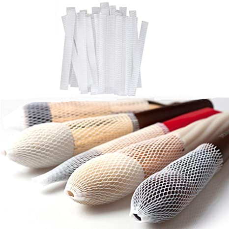 Mesh brush covers for makeup brush storage
