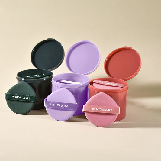 Makeup powder puff air cushion set in red