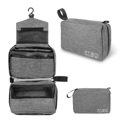 Makeup and toiletries travel bag in grey