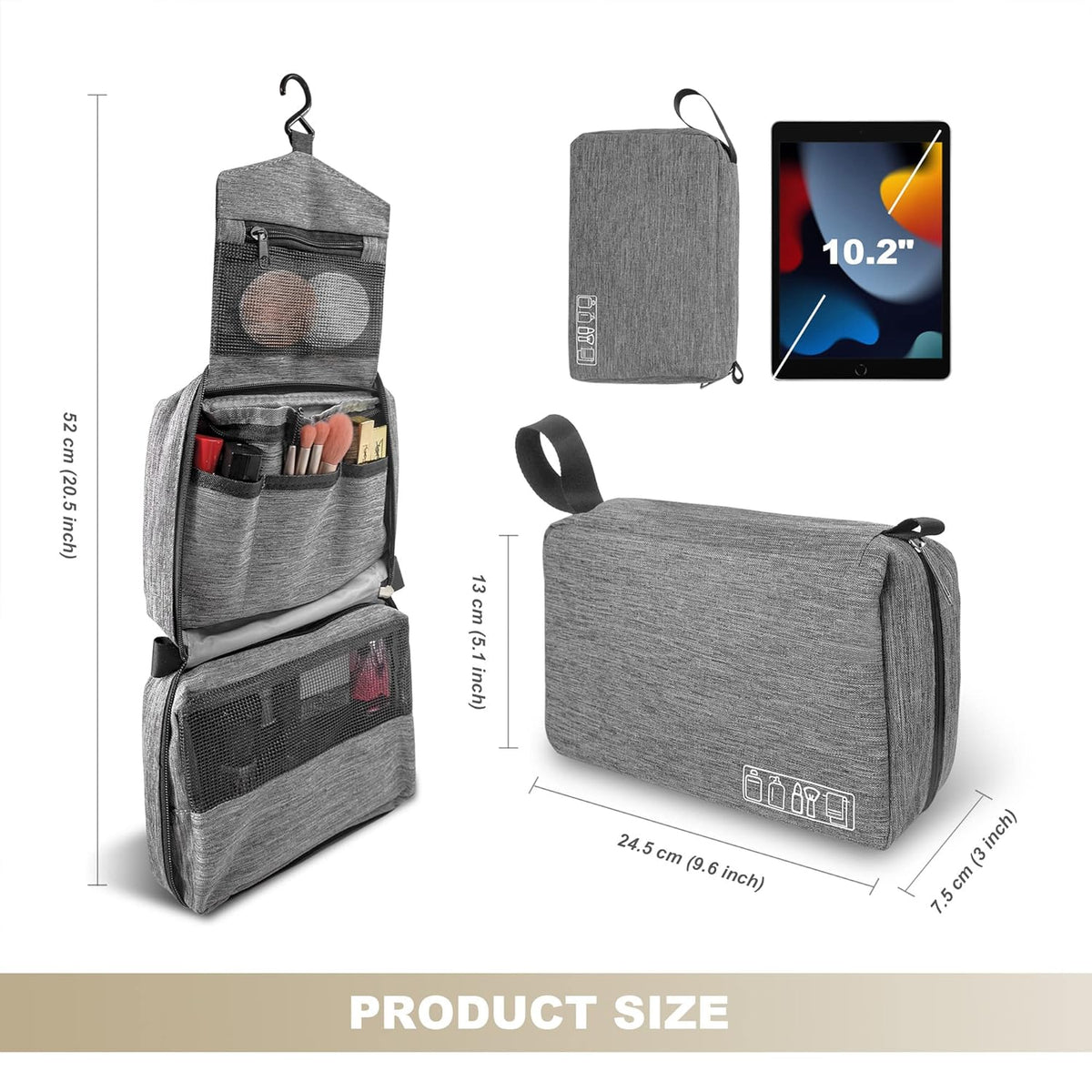 Portable cosmetic bag for trips