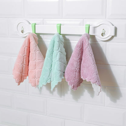 Soft coral fleece microfiber cleaning towel for everyday cleaning