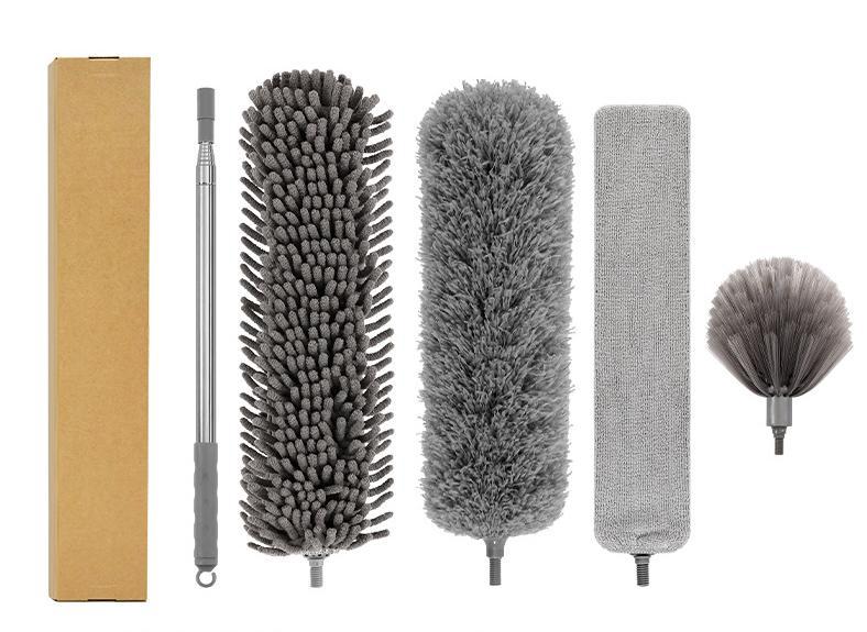 Microfiber extendable duster, 4 heads in 1