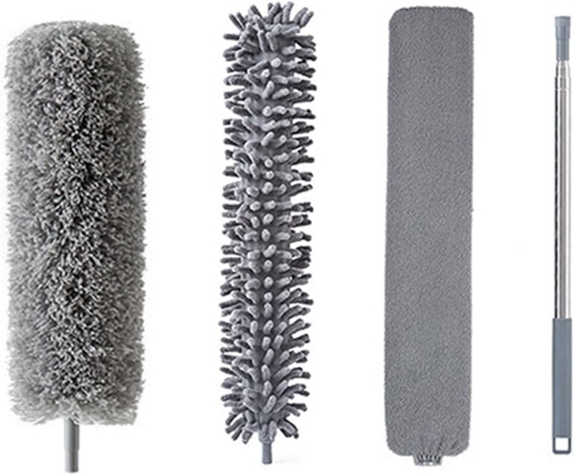 Extendable microfiber duster with replacement heads