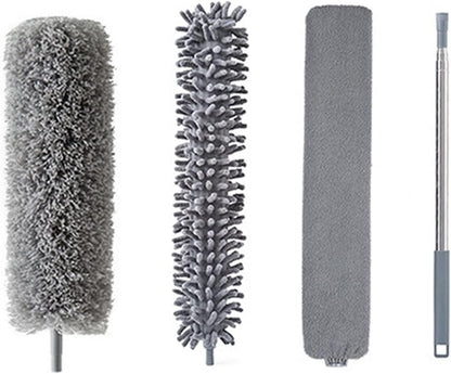 Extendable microfiber duster with replacement heads