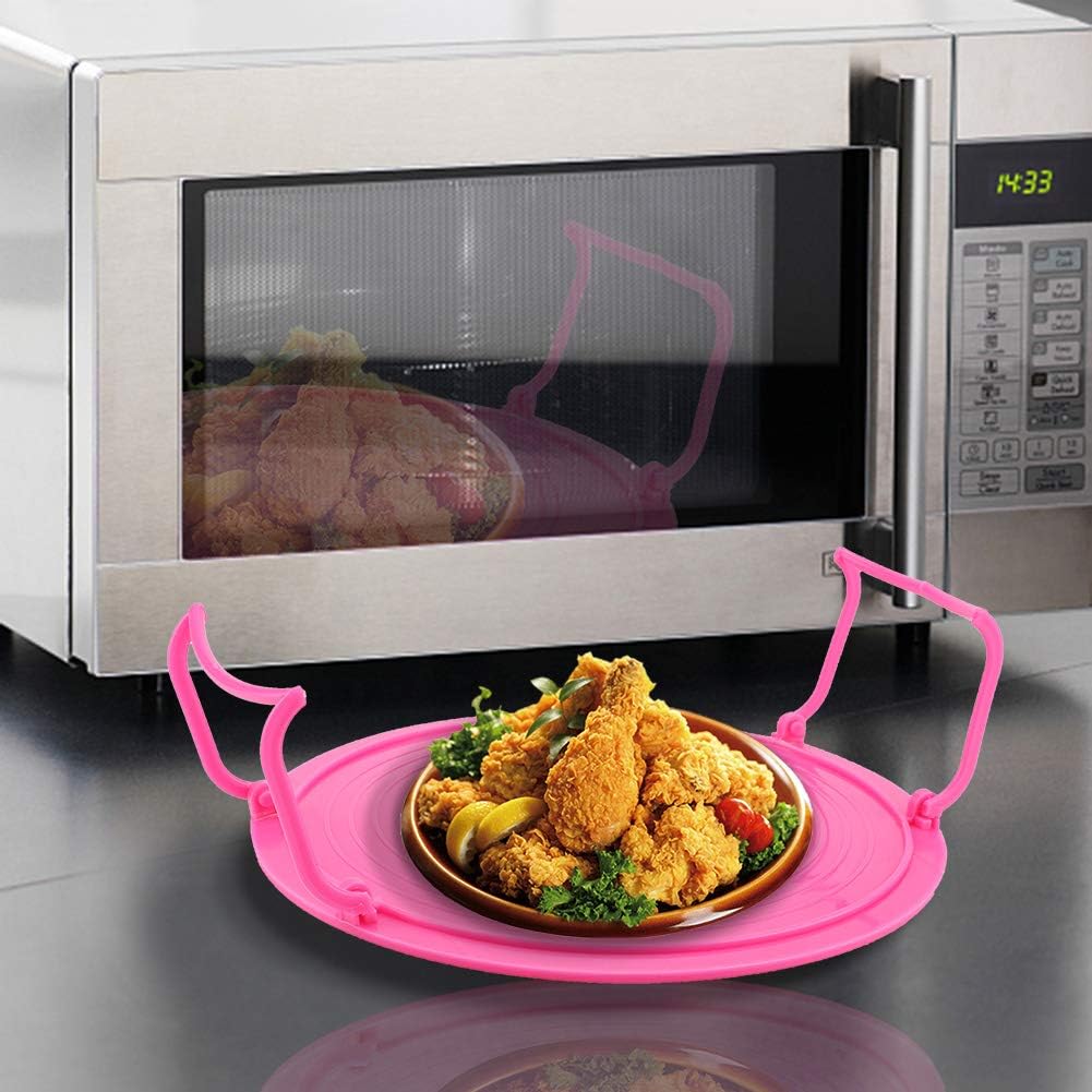 Microwave dish rack that saves space