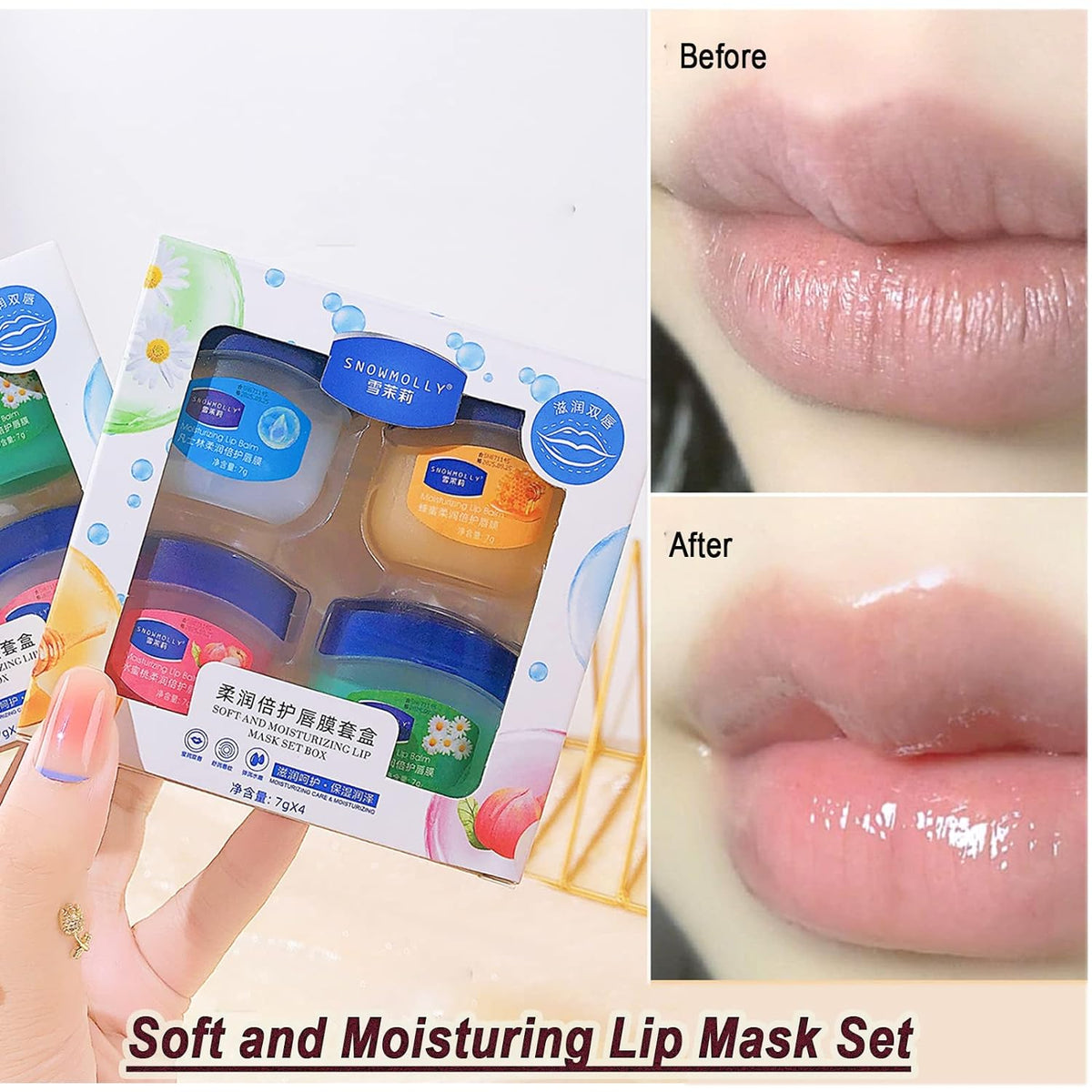 Mini lip balm set of 4 scented lip balms