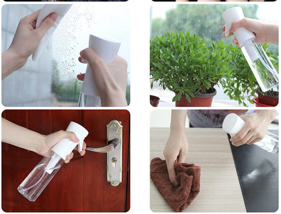 Continuous mist spray bottle for hair