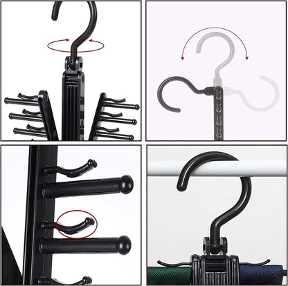 Multifunctional tie, belt and accessory organizer