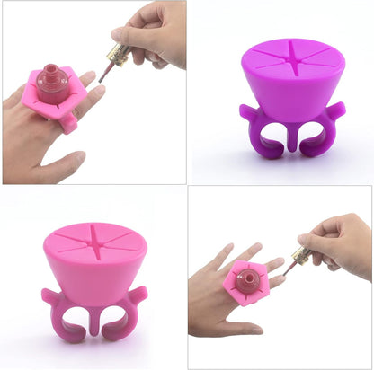 Nail polish bottle grip for different bottle sizes