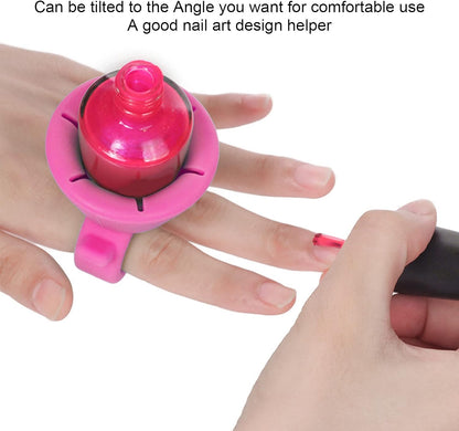 Wearable nail polish holder for manicures