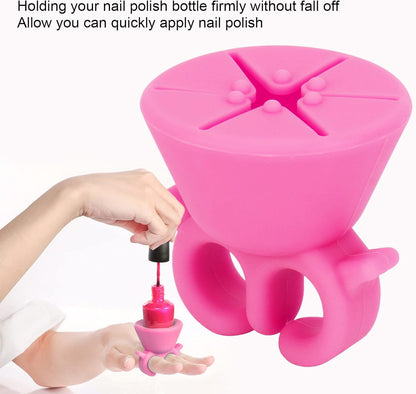 Nail polish holder that helps prevent spills