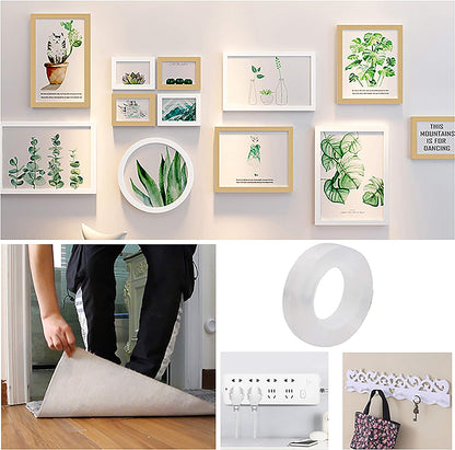 Transparent double sided tape for mounting items at home