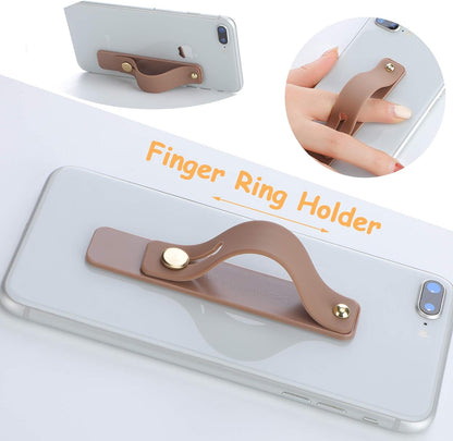 Finger strap phone holder for a secure grip