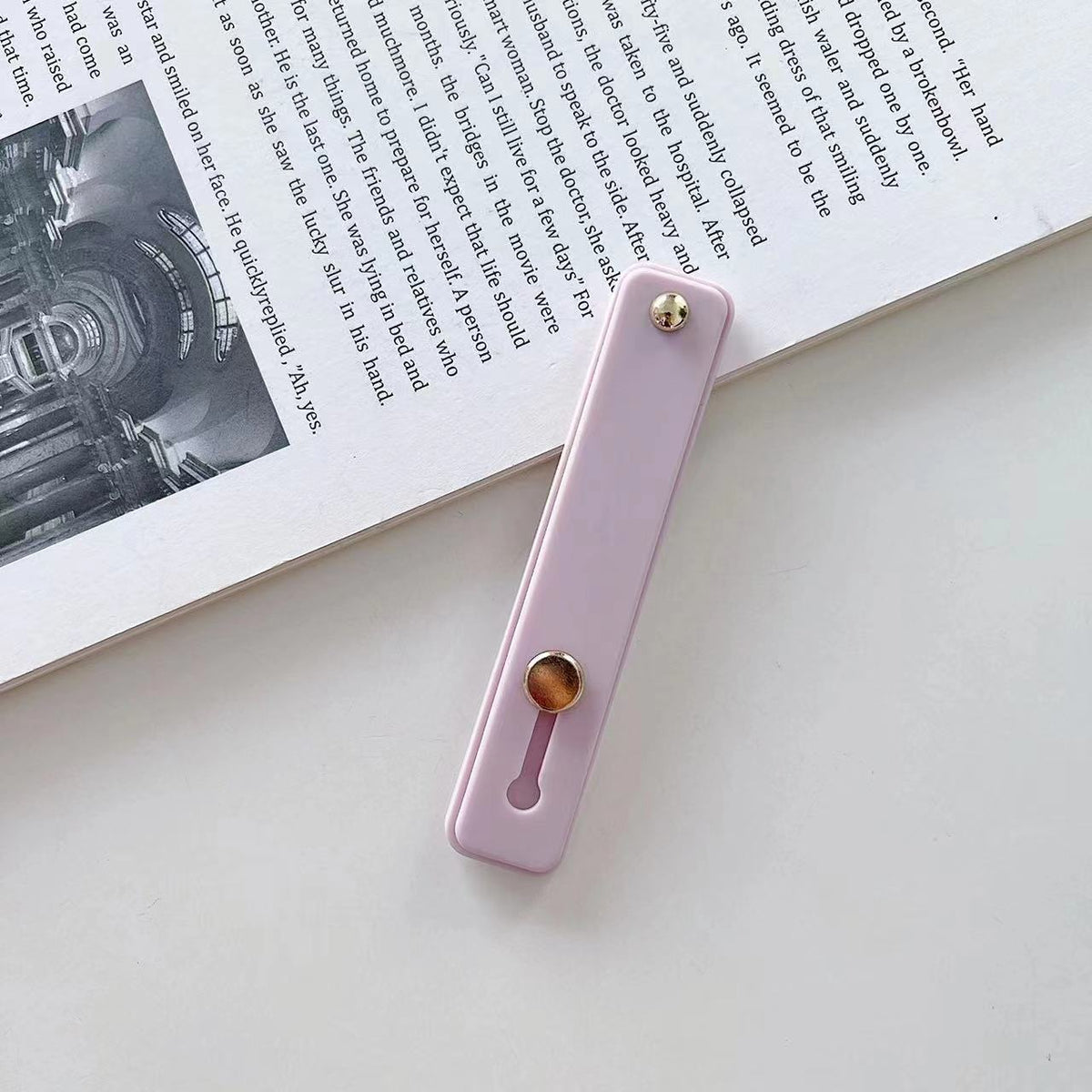 Phone grip strap holder in light purple