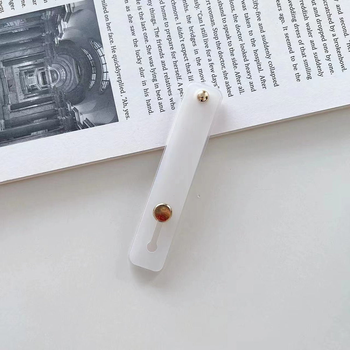 Phone grip strap holder in white