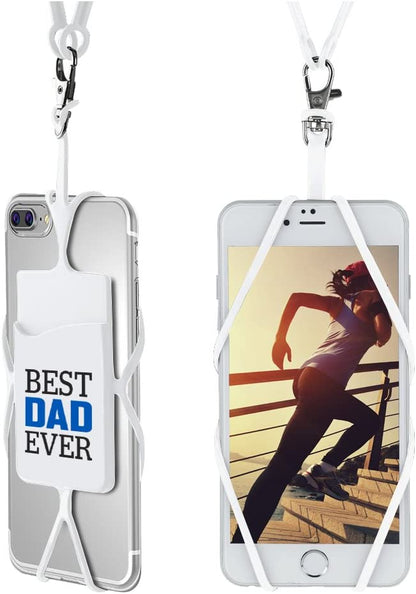 Silicone phone neck strap in white