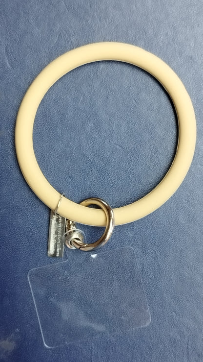 Silicone phone wrist strap in beige