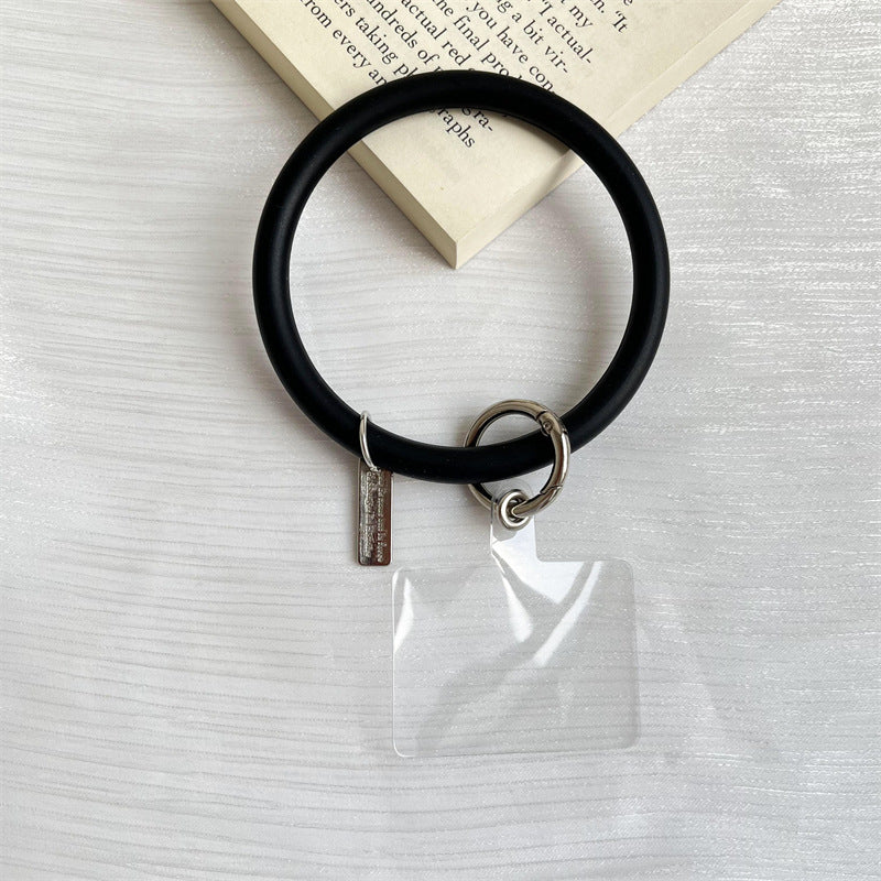 Silicone phone wrist strap in black