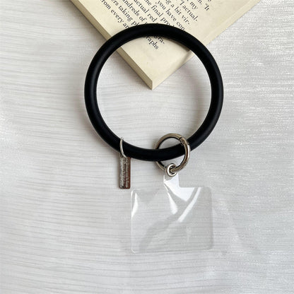 Silicone phone wrist strap in black
