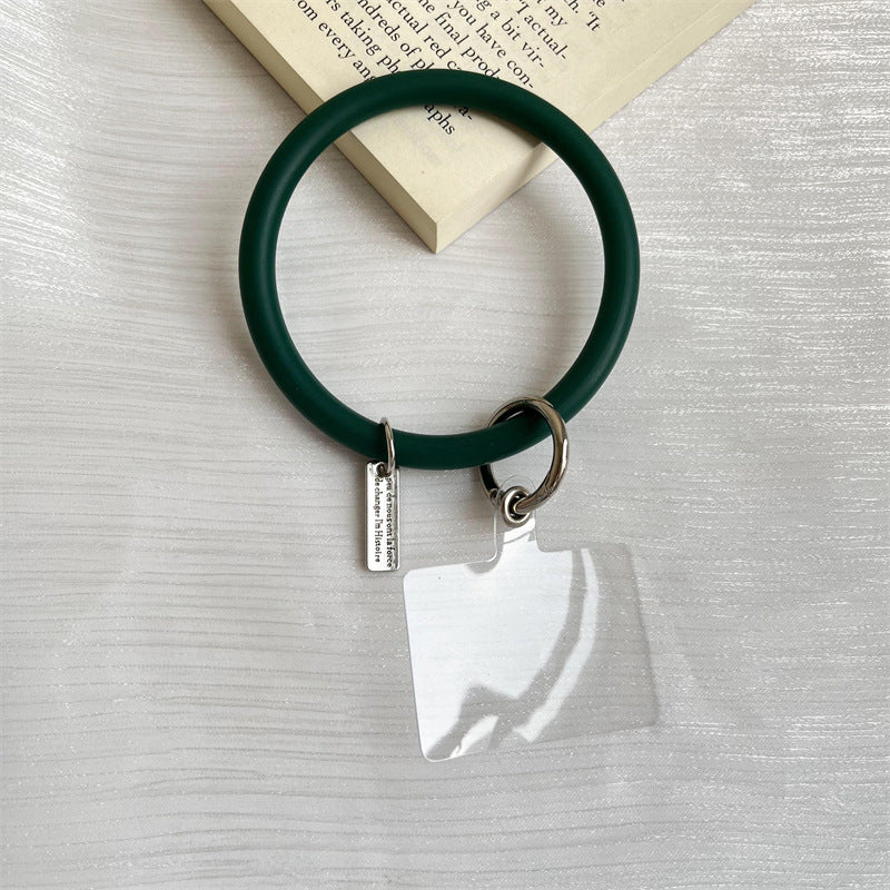 Silicone phone wrist strap in bluish green