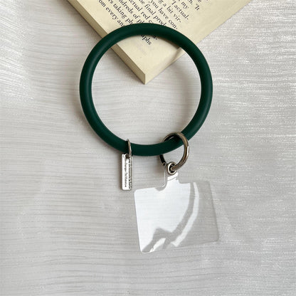 Silicone phone wrist strap in bluish green