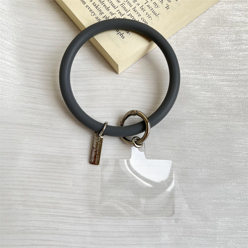 Silicone phone wrist strap in grey