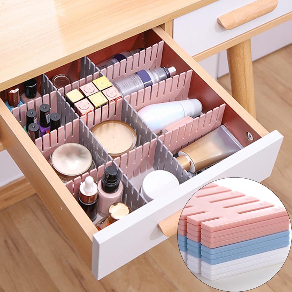 Plastic drawer dividers for organizing desk drawers