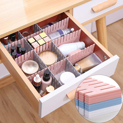 Plastic drawer dividers for organizing desk drawers