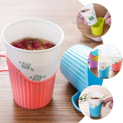 Plastic cup holder for coffee and tea