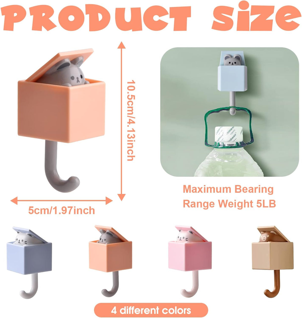 Animal wall hooks for kids' rooms