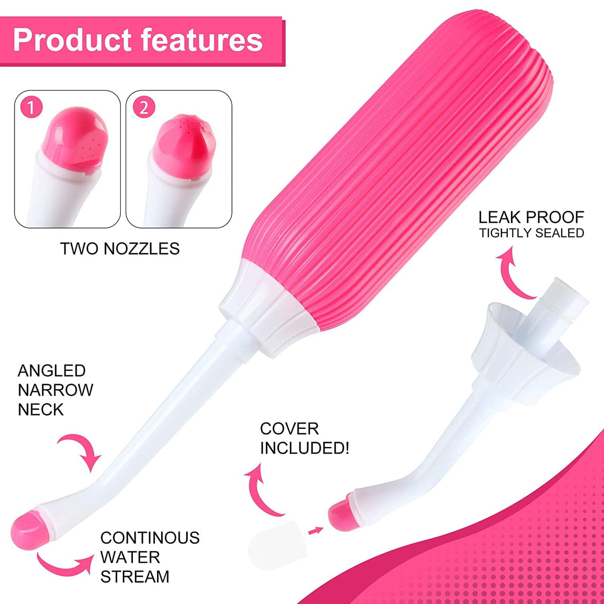 Squeeze bottle travel bidet that works with cool or warm water