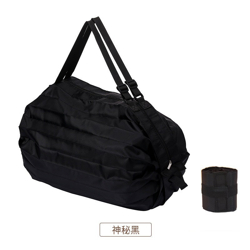 Portable large shopping bag in black