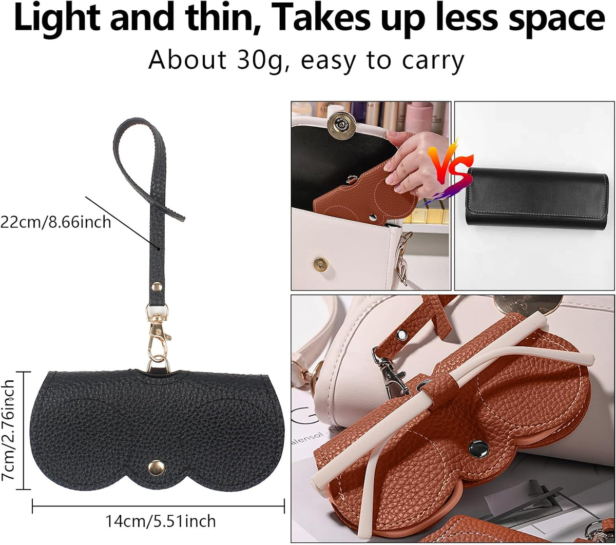 Compact 7 x 14 cm portable sunglasses holder that saves space in your bag