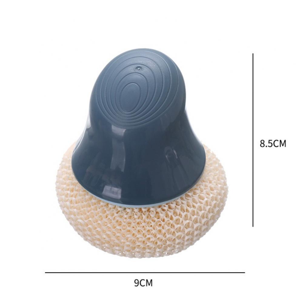 Pot cleaning ball with handle in dark blue