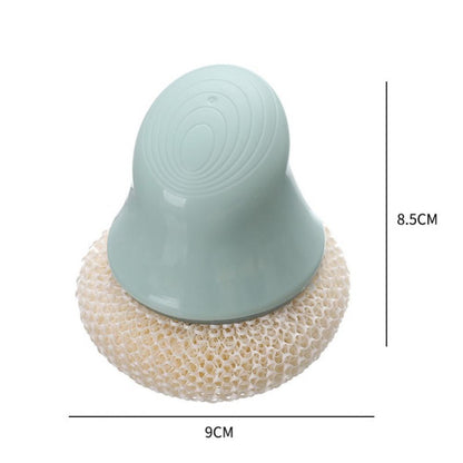 Pot cleaning ball with handle in light green