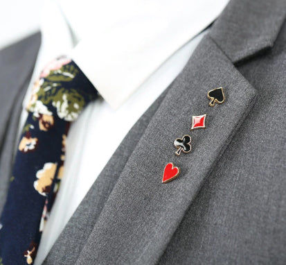 Professional suit pin, playing cards design