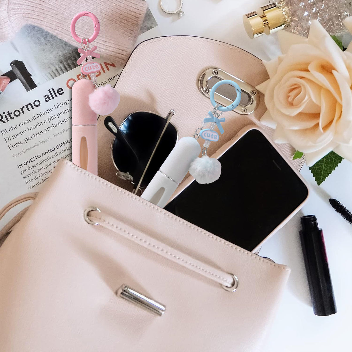 Portable keychain perfume bottle for carrying your favorite fragrance