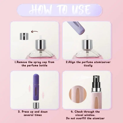 Mini refillable perfume bottle keychain for travel and commuting