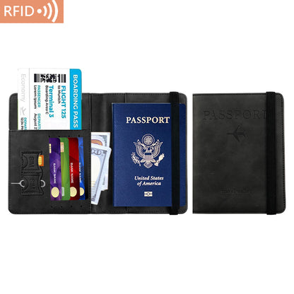 RFID blocking passport holder in black
