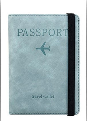 RFID blocking passport holder in blue