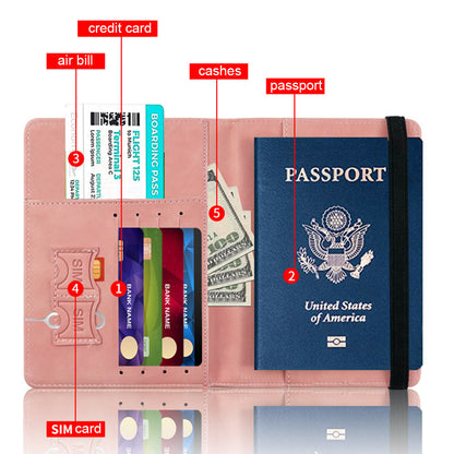 RFID blocking passport holder in pink