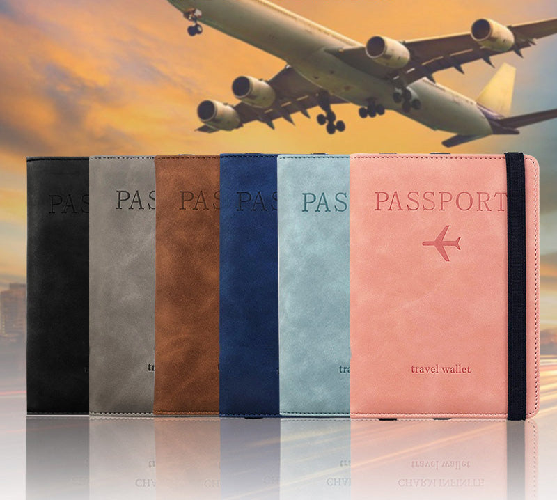 RFID blocking passport holder in PU leather