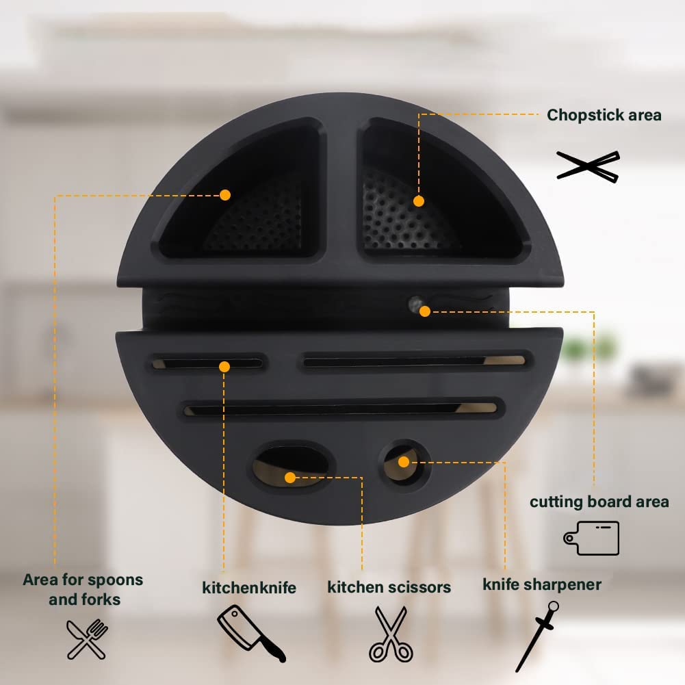 360-degree rotating kitchen utensil and knife holder