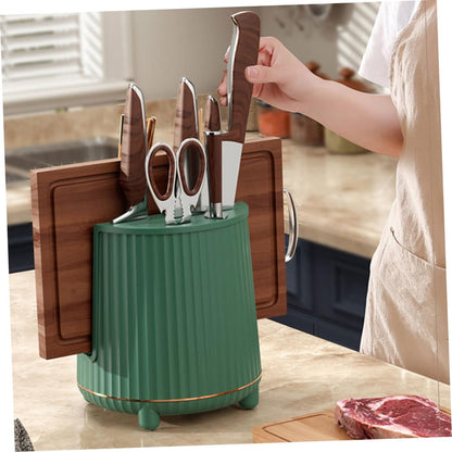 Rotating kitchen utensils holder in dark green