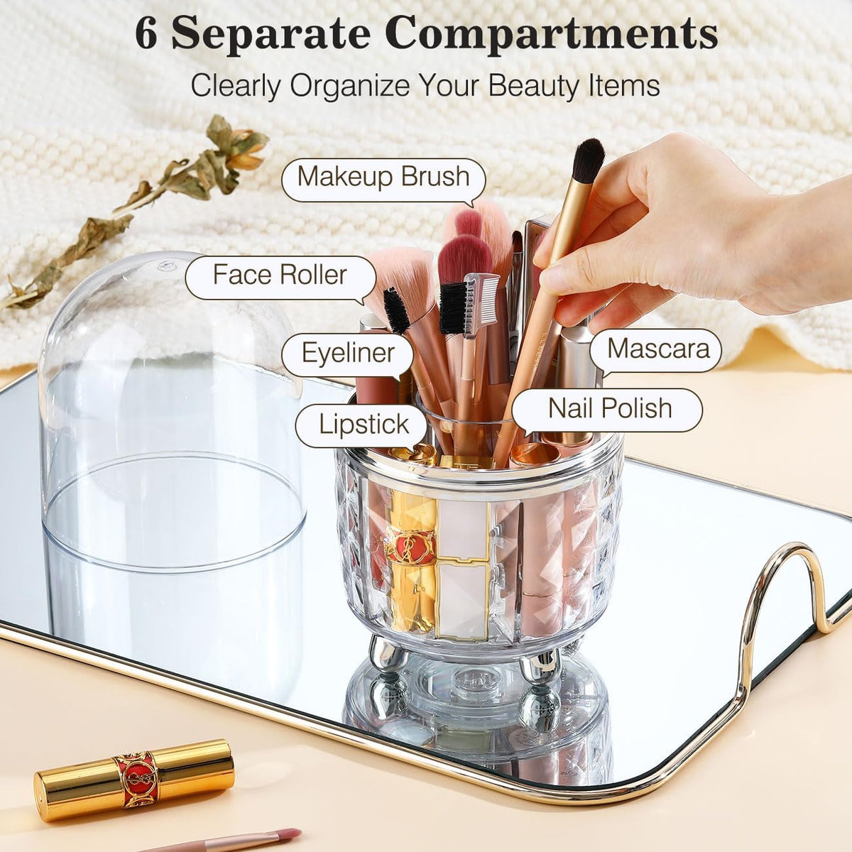 Rotating vanity organizer