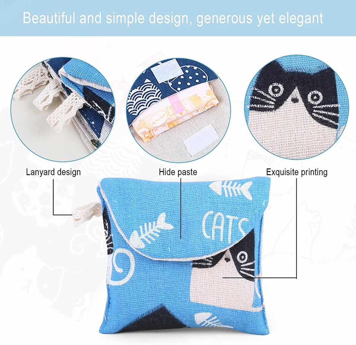 Period pad pouch for school and work