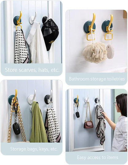 Adhesive door hook for coats