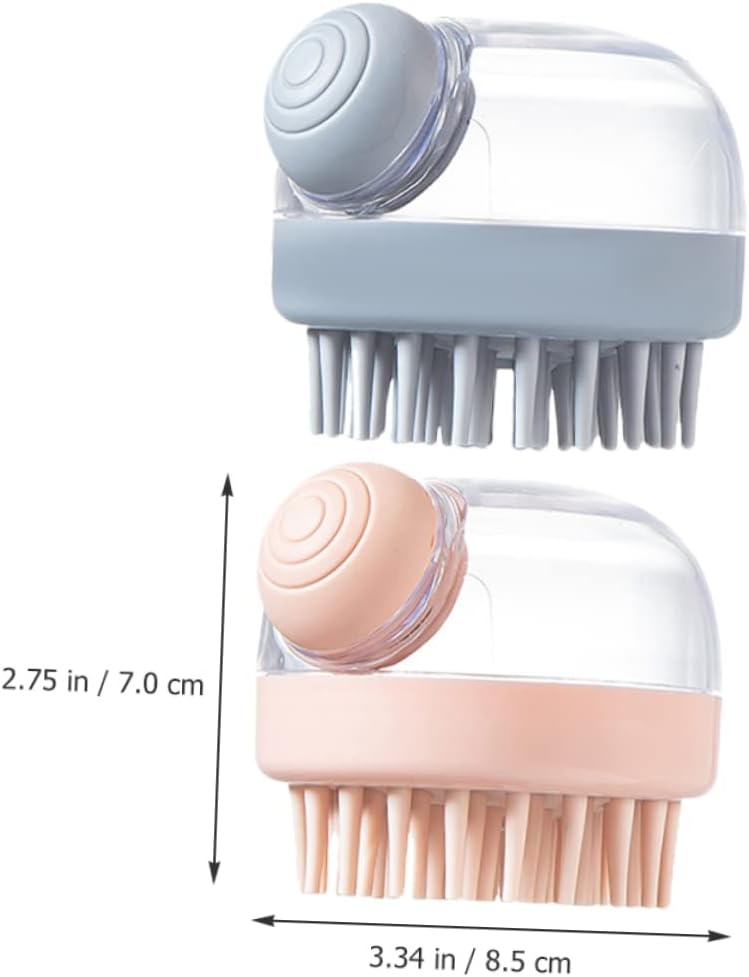 Scalp massage brush with built-in shampoo dispenser
